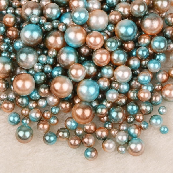 Mix Rainbow Color Round 4/6/8/10mm ABS Imitation Pearl Beads No Hole Loose Beads Diy Jewelry Necklace Making for women 50-500PCS