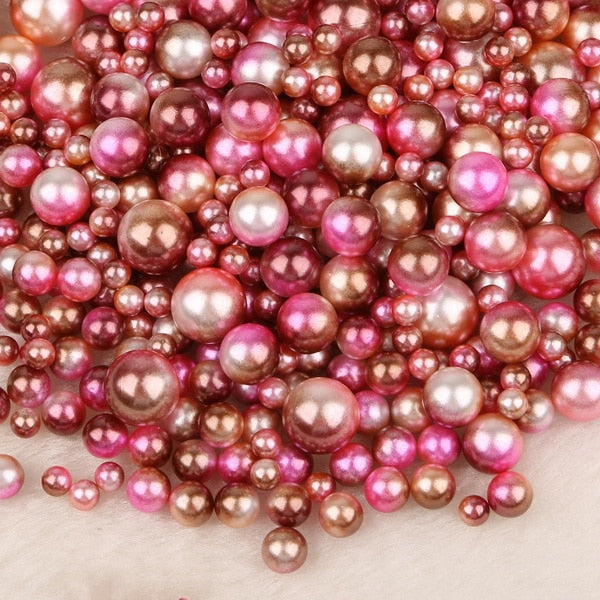 Mix Rainbow Color Round 4/6/8/10mm ABS Imitation Pearl Beads No Hole Loose Beads Diy Jewelry Necklace Making for women 50-500PCS