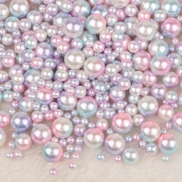 Mix Rainbow Color Round 4/6/8/10mm ABS Imitation Pearl Beads No Hole Loose Beads Diy Jewelry Necklace Making for women 50-500PCS