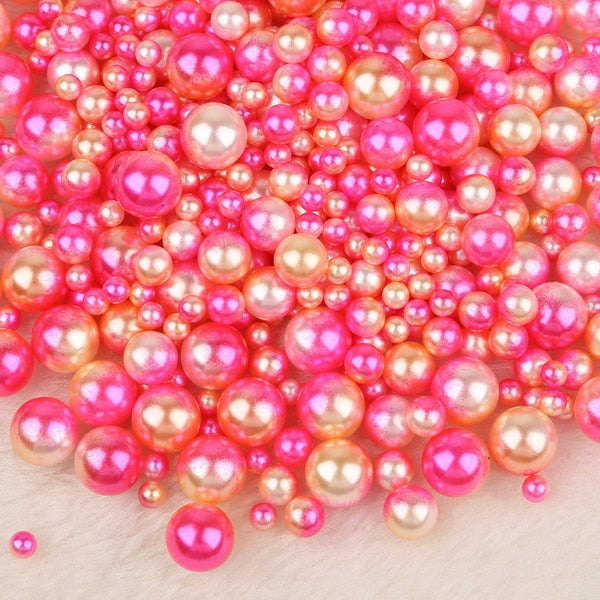 Mix Rainbow Color Round 4/6/8/10mm ABS Imitation Pearl Beads No Hole Loose Beads Diy Jewelry Necklace Making for women 50-500PCS