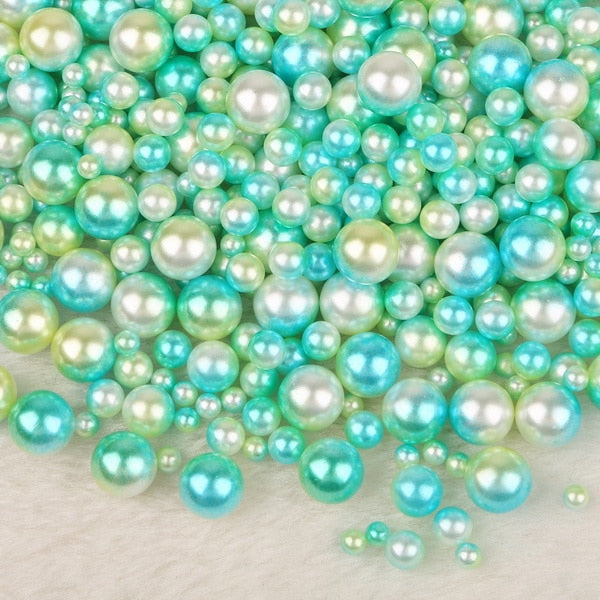 Mix Rainbow Color Round 4/6/8/10mm ABS Imitation Pearl Beads No Hole Loose Beads Diy Jewelry Necklace Making for women 50-500PCS