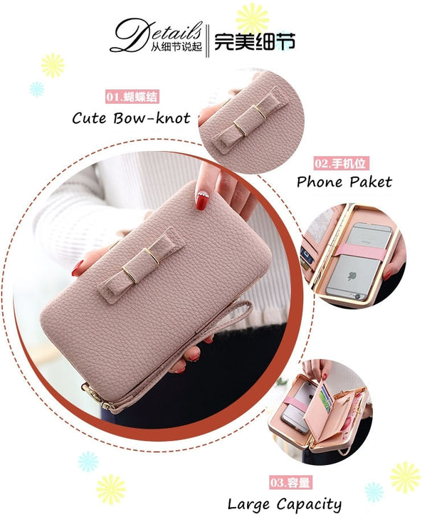 Luxury Women Wallet Phone Bag Leather Case For iPhone 7 6 6s Plus 5s 5 For Samsung Galaxy S7 Edge S6 Xiaomi Mi5 Redmi 3S Note3 4
