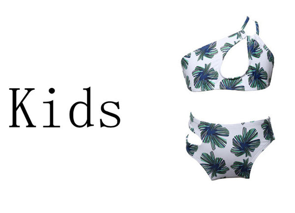 Mother & Kids Family Matching Swimwear Mother Daughter Beach Kid Bikini Bahitng Swimsuit Brachwear Mother Girl Swimming Clothing