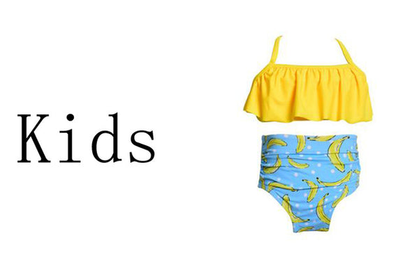 Mother & Kids Family Matching Swimwear Mother Daughter Beach Kid Bikini Bahitng Swimsuit Brachwear Mother Girl Swimming Clothing