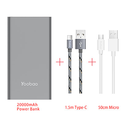 Yoobao A2 Power Bank 20000mAh Dual USB Output/Input Ultra Slim External Battery with Digital Display Mobile Portable Charger