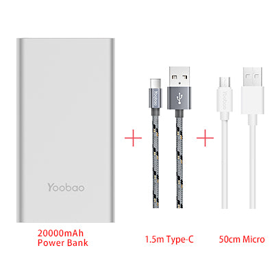 Yoobao A2 Power Bank 20000mAh Dual USB Output/Input Ultra Slim External Battery with Digital Display Mobile Portable Charger