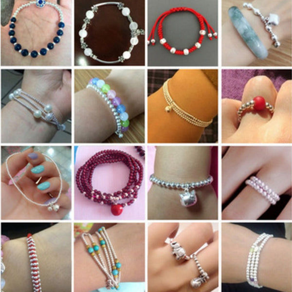 2-5MM 925 sterling silver beads silver 925 jewelry Findings Accessories round smooth jewelry beads for silver bracelet&necklace