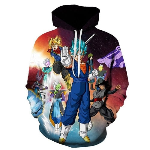 Cartoon hoodie seven dragon ball Z pocket hooded sweatshirt sleeves for men and women wearing a new hoodies Asian size s-6xl.
