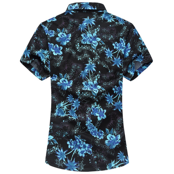Summer Mens Short Sleeve Beach Hawaiian Shirts Casual Flower Floral Shirts Plus Size 6XL 2018 New Mens Clothing Fashion