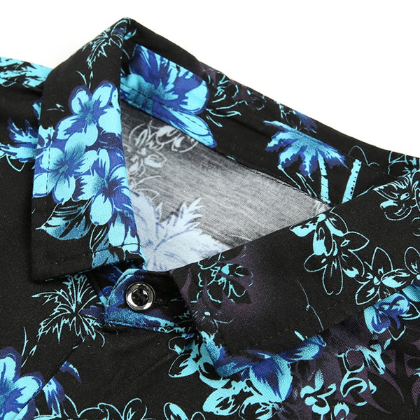 Summer Mens Short Sleeve Beach Hawaiian Shirts Casual Flower Floral Shirts Plus Size 6XL 2018 New Mens Clothing Fashion