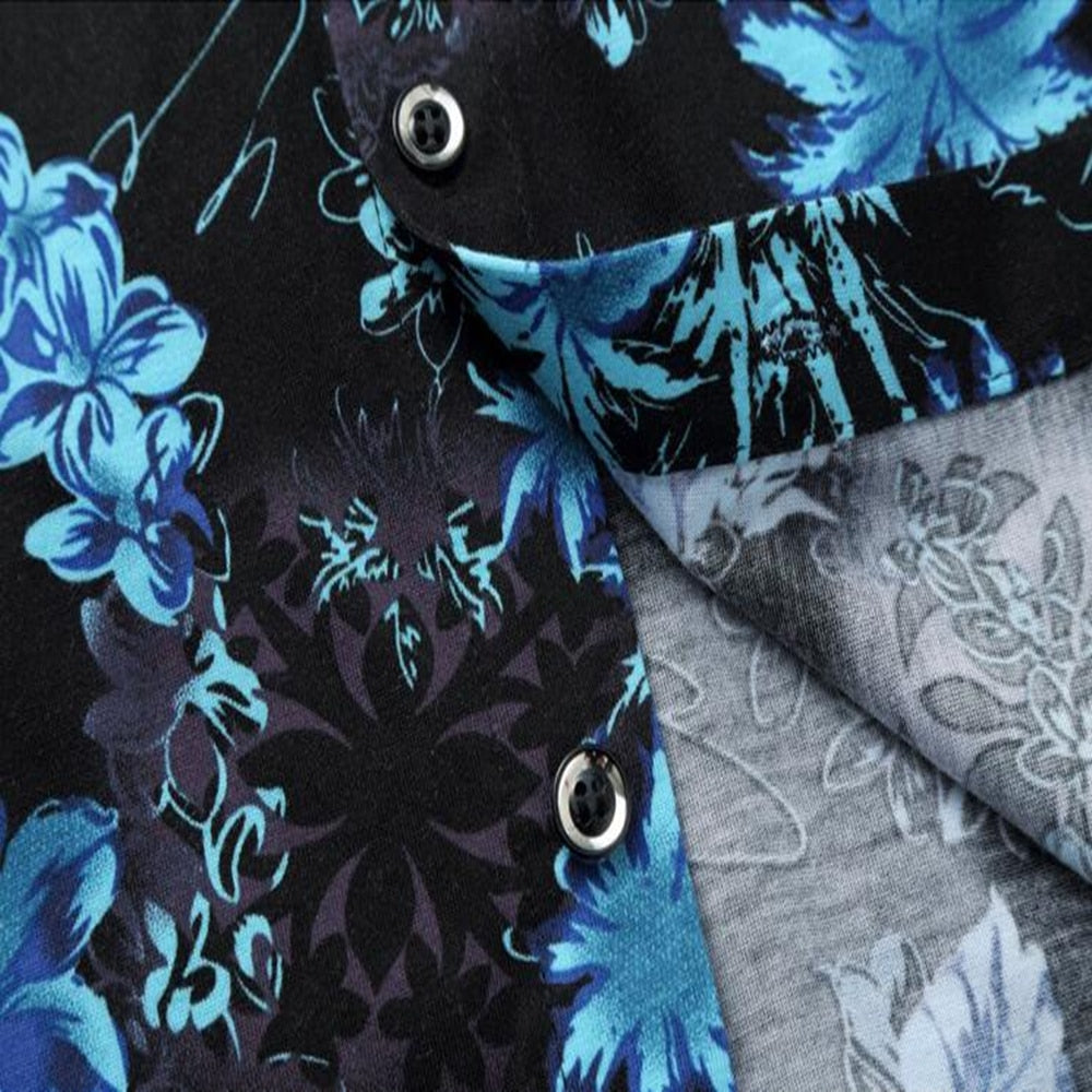 Summer Mens Short Sleeve Beach Hawaiian Shirts Casual Flower Floral Shirts Plus Size 6XL 2018 New Mens Clothing Fashion