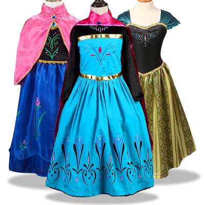 Baby Girls Dress Christmas Anna Elsa Cosplay Costume Summer Dresses Girl Princess Elsa Dress for Birthday Party Vestidos Menina