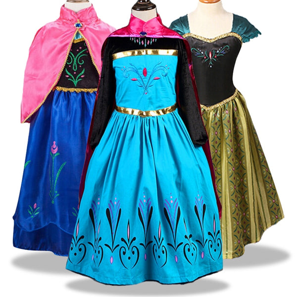 Baby Girls Dress Christmas Anna Elsa Cosplay Costume Summer Dresses Girl Princess Elsa Dress for Birthday Party Vestidos Menina