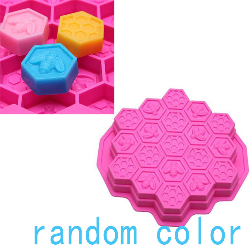 19 Cell Honey Comb Bees Mold Beeswax Silicone Pan Cake Mould Ice Jelly Chocolate Mold DIY Cake Decoration