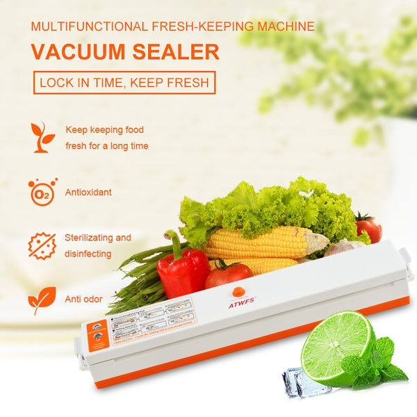 220V Household Food Vacuum Sealer Machine Vacuum Packing Machine Include 15Pcs Bags Free