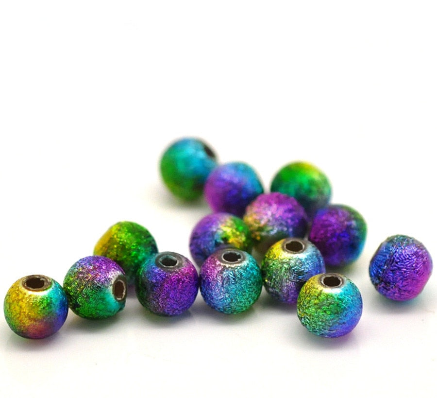 DoreenBeads Acrylic Spacer Beads Ball Multicolor For DIY Jewelry Making About 6mm(2/8")Dia,Hole:Approx 1.2mm,40 PCs