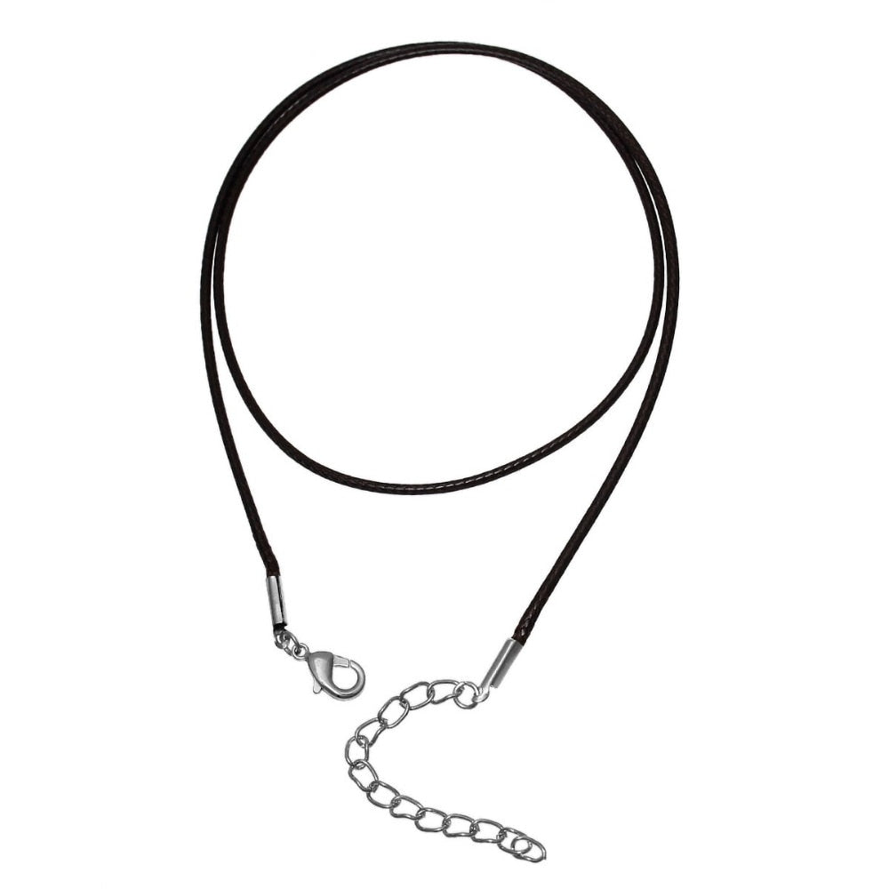 Doreenbeads Wax Rope Chain Necklace Dark Coffee 47cm(18 4/8") long Thickness:1.5mm Women Fashion Jewelry  1 Piece