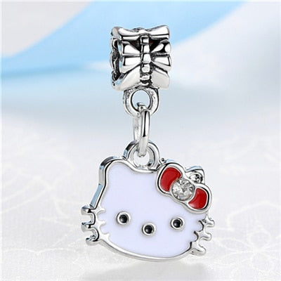 2018 Silver Plated Bead Cartoon Mouse Princess Dress Wallet Pendant Charm Beads Fit Pandora Women Diy Bracelets Bangles Jewelry