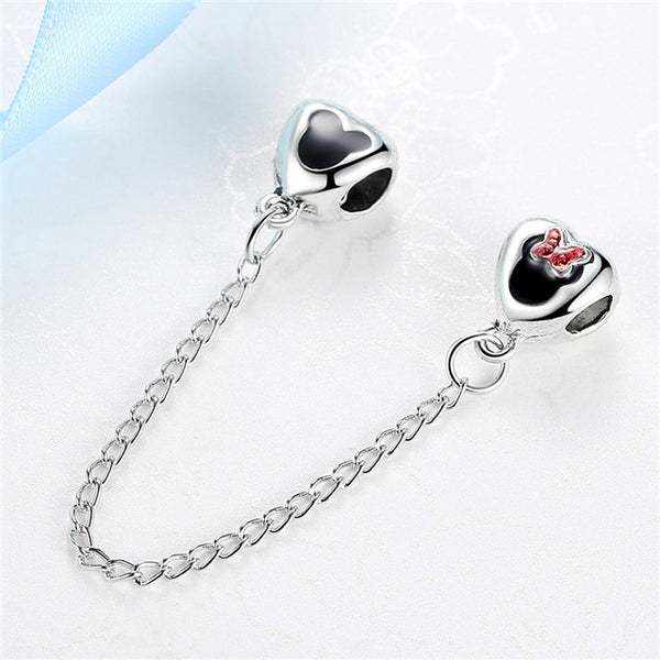 2018 Silver Plated Bead Cartoon Mouse Princess Dress Wallet Pendant Charm Beads Fit Pandora Women Diy Bracelets Bangles Jewelry