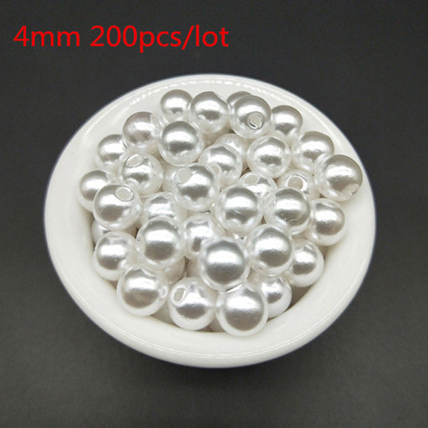 500pcs/lot Dia. Round ABS Cheap Shape Imitation Pearls White Beads Handmade DIY Bracelet Jewelry Accessories Making Wholesale