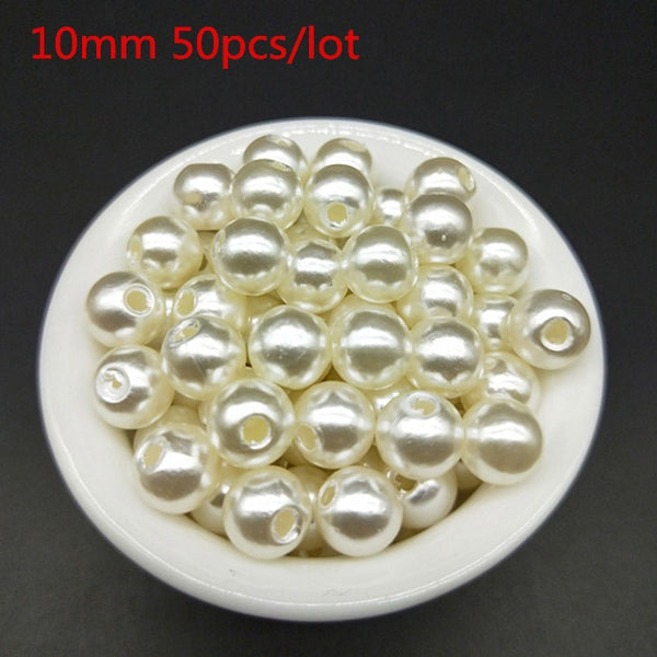 500pcs/lot Dia. Round ABS Cheap Shape Imitation Pearls White Beads Handmade DIY Bracelet Jewelry Accessories Making Wholesale