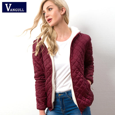 Warm lady's cotton clothes 2018 Autumn Winter casual quilted women's long sleeved Light  female cotton parka Tops