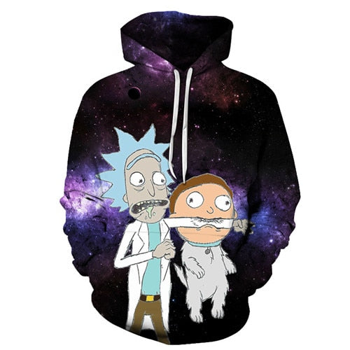 Funny Hoodies Men Women Sweatshirts 3D Hoodie Rick and Morty Pullover Streetwear Hoody Anime Tracksuits Asian size s-6xl