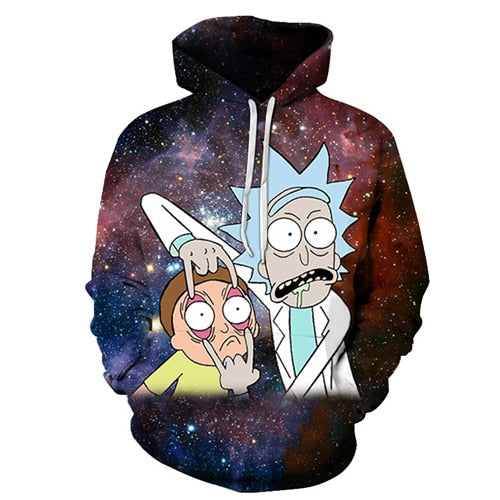 Funny Hoodies Men Women Sweatshirts 3D Hoodie Rick and Morty Pullover Streetwear Hoody Anime Tracksuits Asian size s-6xl