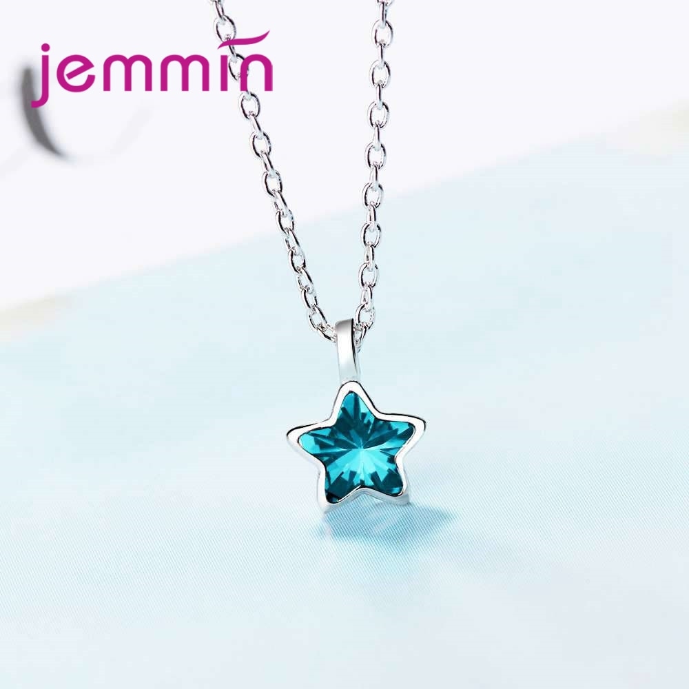JEMMIN Charming Exquisite 925 Sterling Silver CZ Star Pendant Necklace High Quality Austrian Crystal Big Promotion Hot Sale