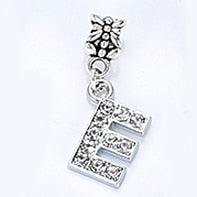 New Silver Plated Charm A-Z Bead Letter Alphabet Crystal Charms Pendant Beads Fit Pandora Bracelets Bangles DIY Women Jewelry B8