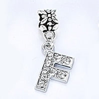 New Silver Plated Charm A-Z Bead Letter Alphabet Crystal Charms Pendant Beads Fit Pandora Bracelets Bangles DIY Women Jewelry B8