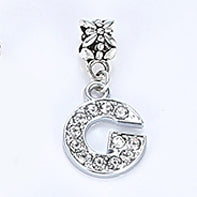 New Silver Plated Charm A-Z Bead Letter Alphabet Crystal Charms Pendant Beads Fit Pandora Bracelets Bangles DIY Women Jewelry B8