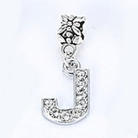 New Silver Plated Charm A-Z Bead Letter Alphabet Crystal Charms Pendant Beads Fit Pandora Bracelets Bangles DIY Women Jewelry B8