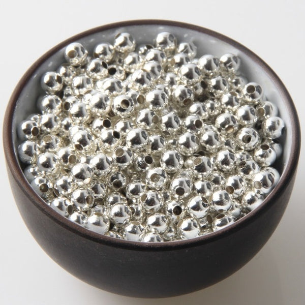 Gold/Silver/Bronze/Silver Tone Metal Beads Smooth Ball Spacer Beads For Jewelry Making 2/2.5/3/4/5/6/8/10mm Jewelry Findings Diy