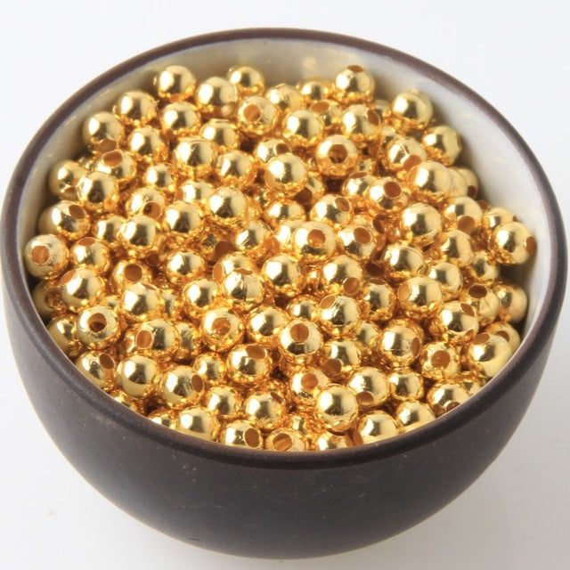 Gold/Silver/Bronze/Silver Tone Metal Beads Smooth Ball Spacer Beads For Jewelry Making 2/2.5/3/4/5/6/8/10mm Jewelry Findings Diy