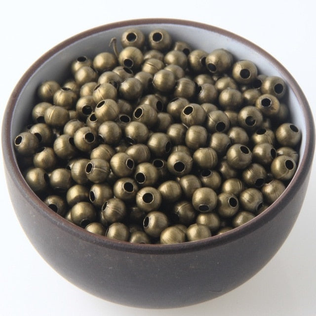 Gold/Silver/Bronze/Silver Tone Metal Beads Smooth Ball Spacer Beads For Jewelry Making 2/2.5/3/4/5/6/8/10mm Jewelry Findings Diy
