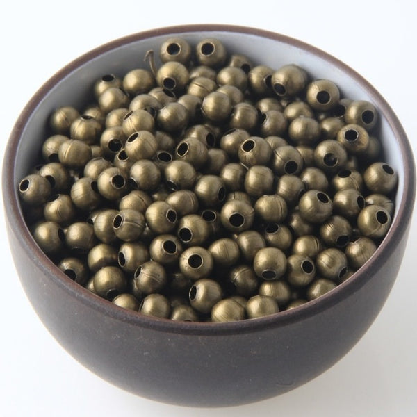 Gold/Silver/Bronze/Silver Tone Metal Beads Smooth Ball Spacer Beads For Jewelry Making 2/2.5/3/4/5/6/8/10mm Jewelry Findings Diy