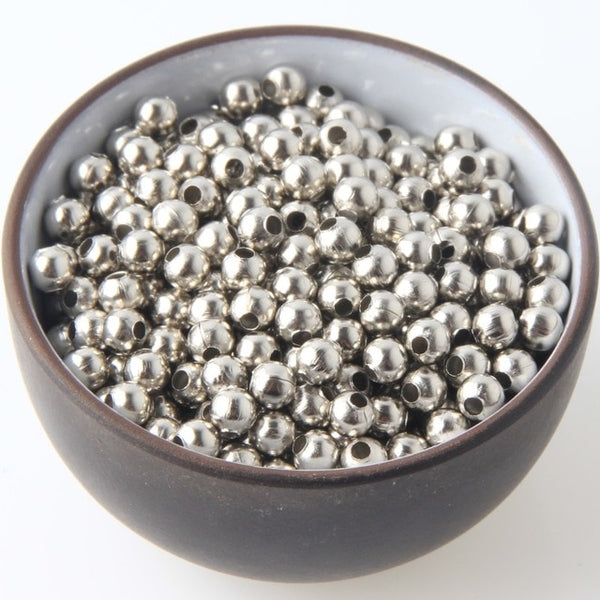 Gold/Silver/Bronze/Silver Tone Metal Beads Smooth Ball Spacer Beads For Jewelry Making 2/2.5/3/4/5/6/8/10mm Jewelry Findings Diy