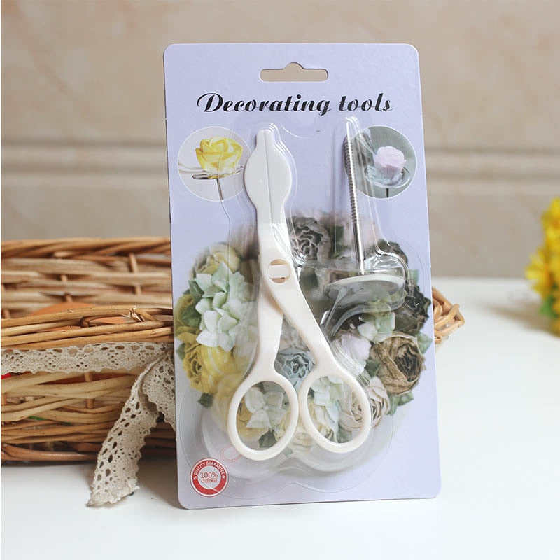 Baking Accessories Pastry Tools Cake Nails Set Icing Modeling Rose flowers Cake Buttercream Supplies Cake Scissors
