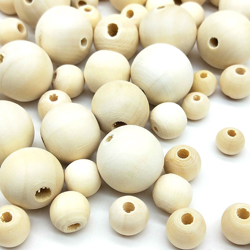 DIY 6/8/10/12/14/16/18mm Cheap Fashion Hot Beads Natural Round Loose Wood Beads for Jewelry Making Bracelet Necklace Accessories