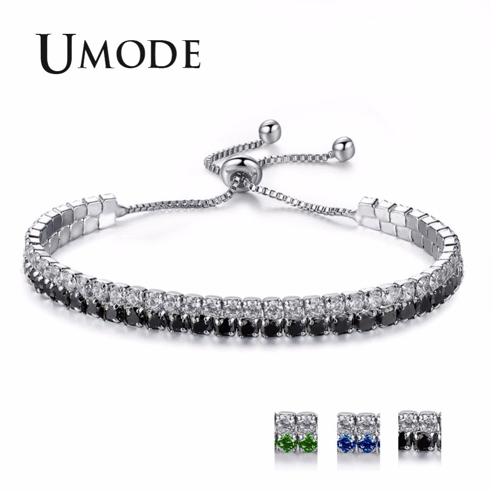 UMODE Trendy 3 Colors Fashions Charms Cubic Zirconia Tennis Bracelet & Bangles For Women Female Gifts New Luxury Jewelry UB0125