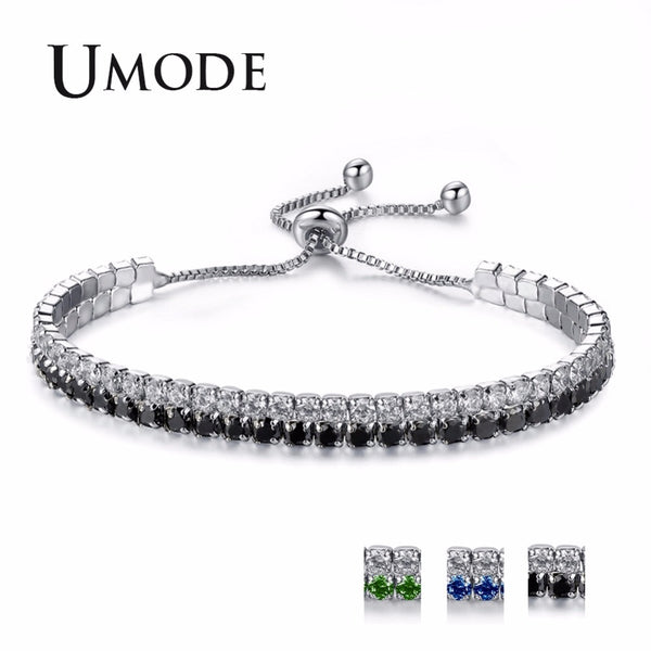 UMODE Trendy 3 Colors Fashions Charms Cubic Zirconia Tennis Bracelet & Bangles For Women Female Gifts New Luxury Jewelry UB0125