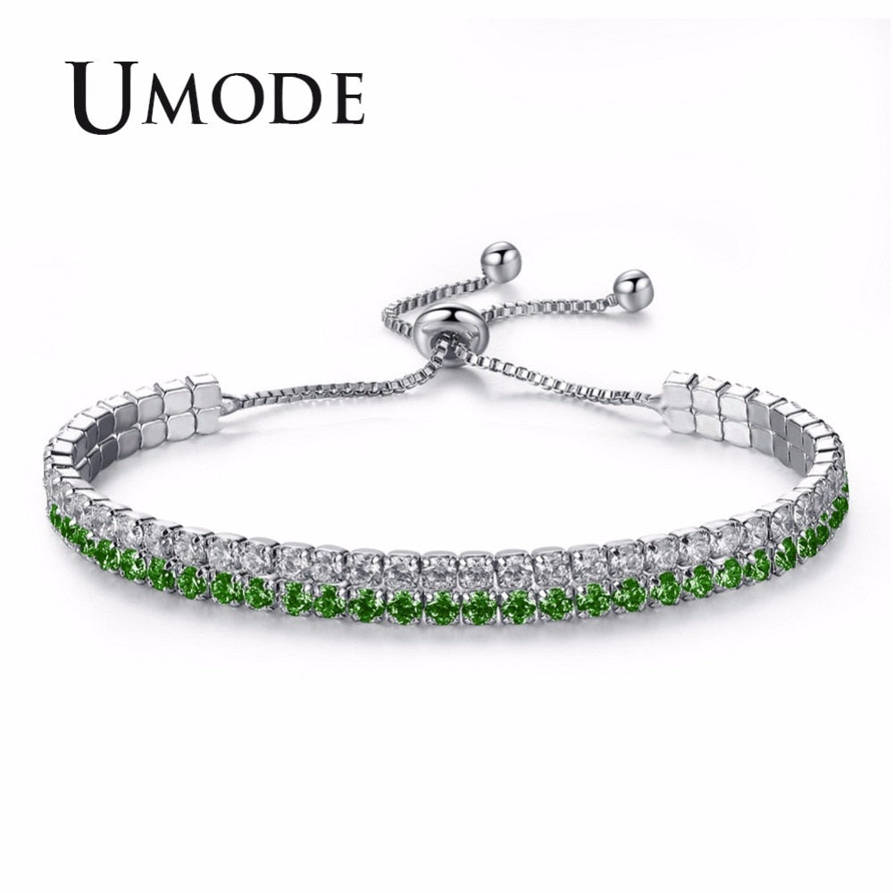 UMODE Trendy 3 Colors Fashions Charms Cubic Zirconia Tennis Bracelet & Bangles For Women Female Gifts New Luxury Jewelry UB0125