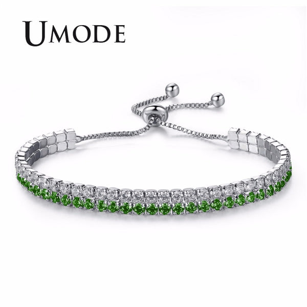 UMODE Trendy 3 Colors Fashions Charms Cubic Zirconia Tennis Bracelet & Bangles For Women Female Gifts New Luxury Jewelry UB0125