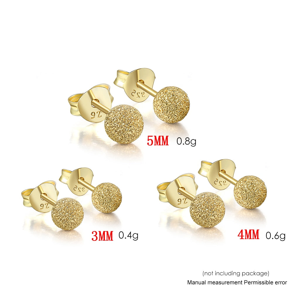 LAMOON 2018 NewFashion 3MM Ball Shaped 100% Real 925-Sterling-Silver Stud Earrings S925 Fine Jewelry For Women Girl Gift LMEY176