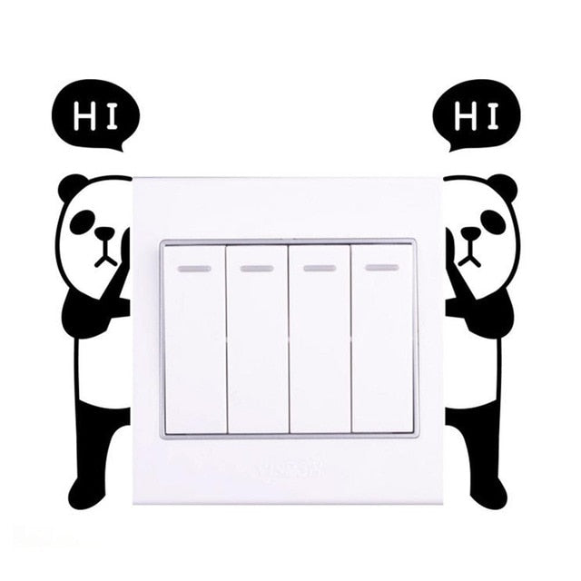 XXYYZZ DIY Funny Cute Sleeping Cat Dog Switch Stickers Wall Stickers Decal Home Decoration Bedroom Living Room Parlor Decoration