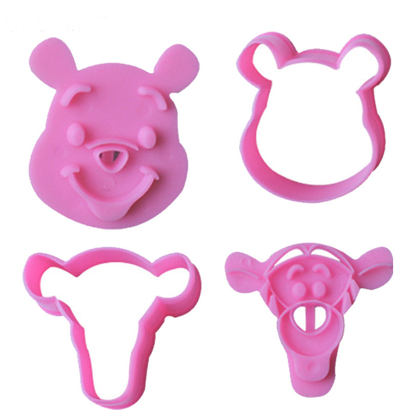 Luyou 1pcs Winnie Of Pooh&Tiger Plunger Cake Cookie Mold Cutter Fondant Baking Tool Biscuit Cartoon Biscuit Mould Baking Tools