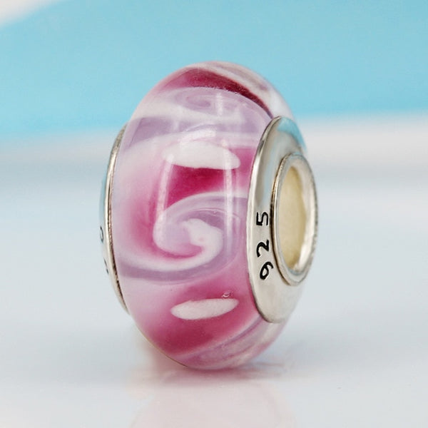 2018 Free Shipping European Colorful Lampwork Glass Beads Murano Aolly Charm Bead Fit Pandora For Girl DIY Bracelets & Bangles