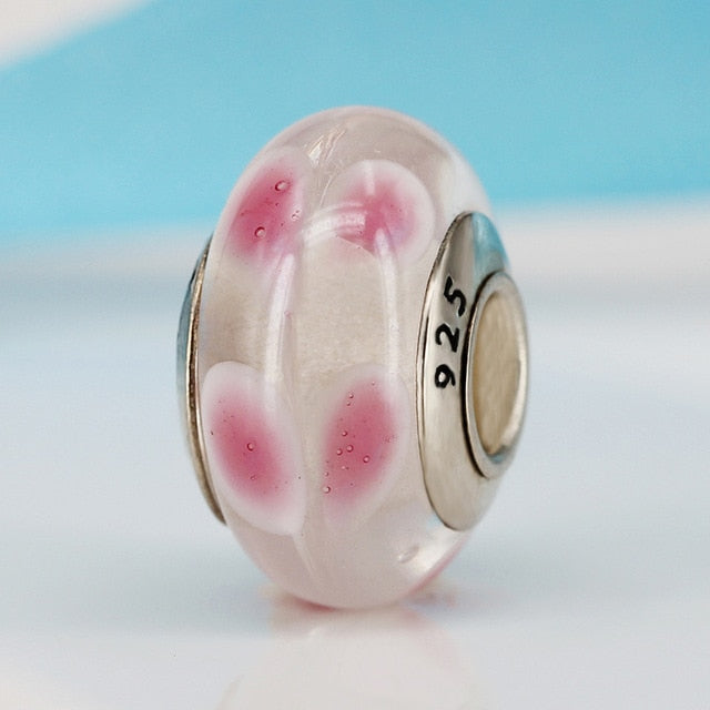 2018 Free Shipping European Colorful Lampwork Glass Beads Murano Aolly Charm Bead Fit Pandora For Girl DIY Bracelets & Bangles
