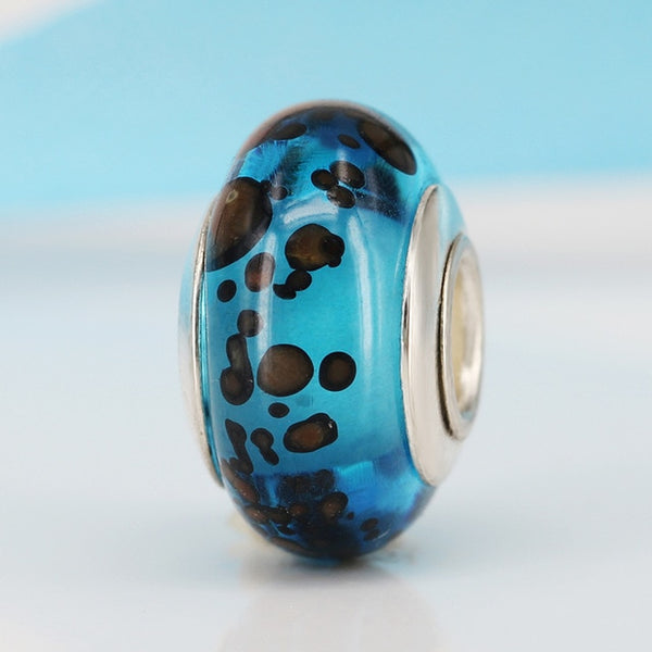 2018 Free Shipping European Colorful Lampwork Glass Beads Murano Aolly Charm Bead Fit Pandora For Girl DIY Bracelets & Bangles